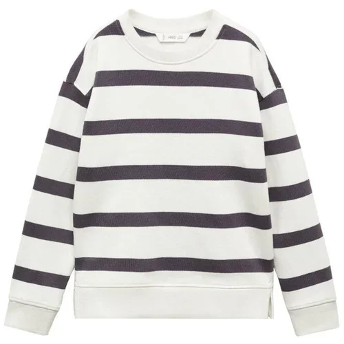 MANGO KIDS Sweater majica antracit siva / bijela