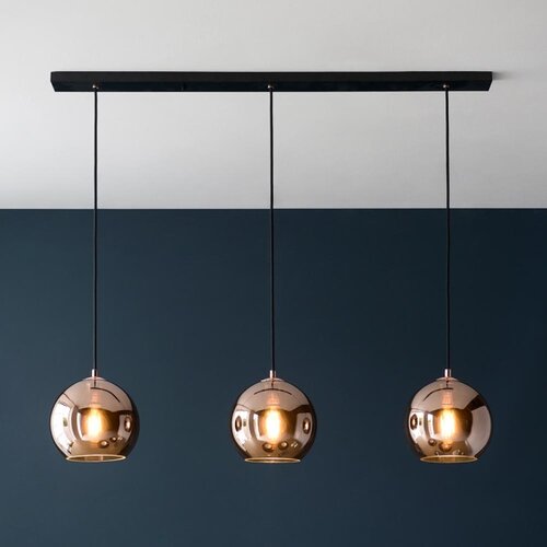  Endon 102929 - Visilica na sajli BOLI 3xE27/10W/230V crna/zadimljeno braon Slike