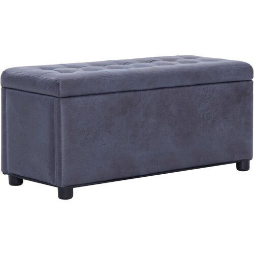 The Living Store Tabure s prostorom za shranjevanje 87,5 cm sivo umetno usnje - Tabure S Prostorom Za Shranjevanje, (21486066) Slike