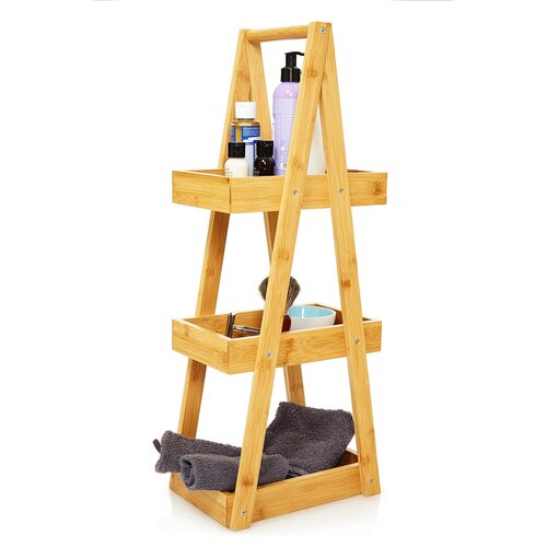 Blumfeldt Premium, regal za tu&amp;scaron;, 25 x 66 x 18 cm, vodootporan, bambus Slike
