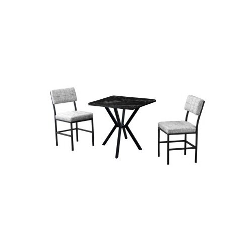 Hanah home Set Trpezarijski sto i 2 stolice Dubai Grey Black Cene