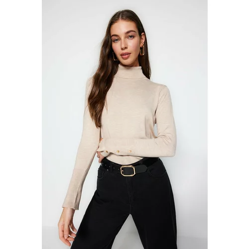 Trendyol Sweater - Beige - Slim fit