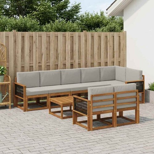  Set vanjskih sofa 9 kom. Prirodna i svjetlosiva Poliester Cijene