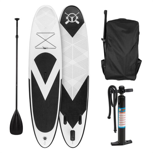 Klarfit Spreestar, crno-bijela, daska za veslanje na napuhavanje, SUP set, 300x10x71cm Cijene