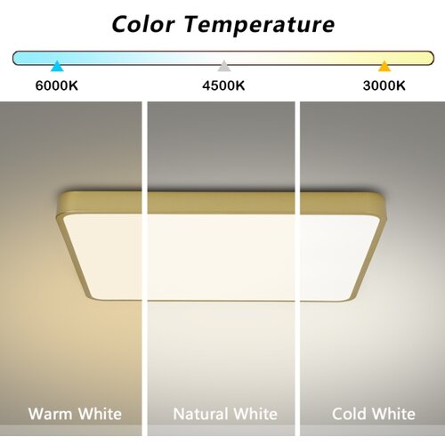  Brilagi-LED Prigu&amp;scaron;iva plafonsko svetlo POOL LED/48W/230V 3000-6000K 50x50 cm zlatna + daljinski upravljač Slike