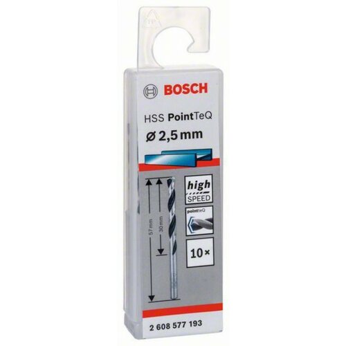 Bosch HSS spiralna burgija PointTeQ 2,5 mm ( 2608577193 ) Slike