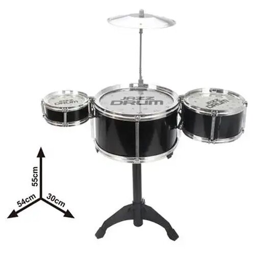 Magic Toys Jazz Drum 4-delni črni bobnarski igralni set s stojalom Cene