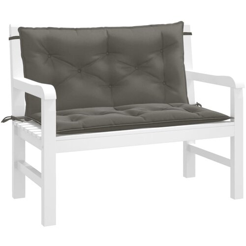 vidaXL Blazina za vrtno klop 2 kos melanž tm. siva 100x50x7 cm blago Cene