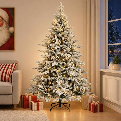 Umjetno božićno drvce s nogom 180 cm 300 LED lampica Slike