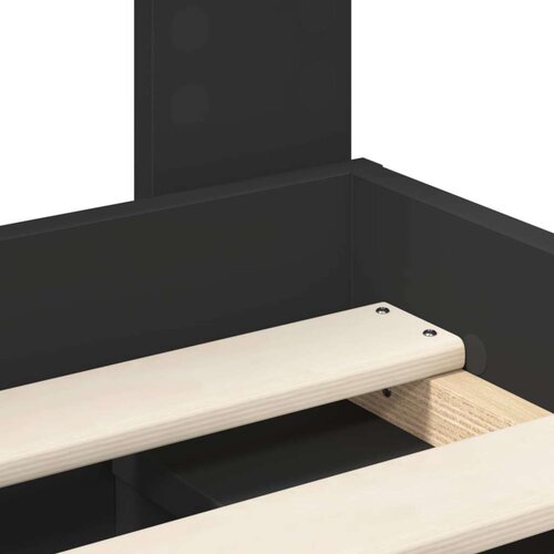  Okvir za krevet Crna 120 x 200 cm Čvrsto borovo drvo Slike