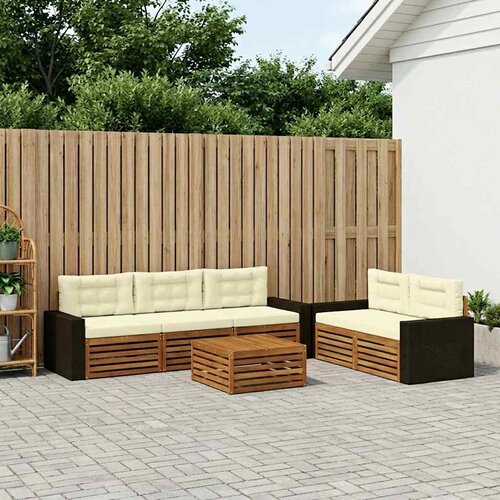  Set vanjskih sofa 6 kom. Prirodna i krem Smeđa Cijene
