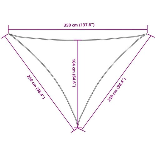 vidaXL Senčno jadro oksford blago trikotno 2,5x2,5x3,5 m terakota Cene