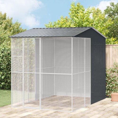 vidaXL Aviar za ptice Antracit 215x310x247 cm Jeklo Cene