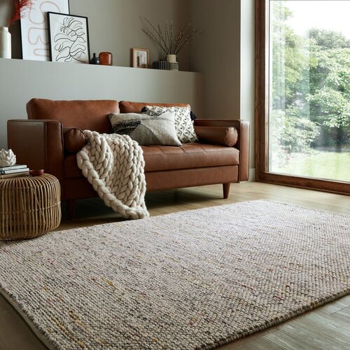 Flair Rugs Kremno bela ročno tkana preproga iz me&amp;scaron;anice volne 120x170 cm Minerals &amp;ndash; Slike