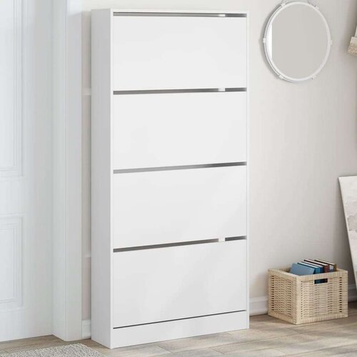 Ormarić za cipele s 4 preklopne ladice bijeli 80x21x163 5 cm Cijene