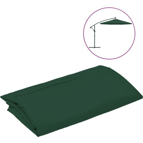 VidaXL Zamjenska tkanina za konzolni suncobran 350 cm zelena Slike