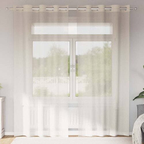 vidaXL Voile zavjese s ušicama 2 kom krem 140x225 cm Cijene