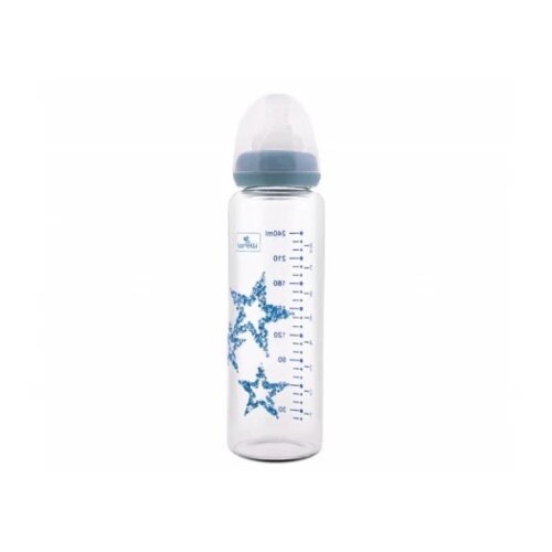 Lorelli STAKLENA FLASICA 240ml SA ANTI-COLIC CUCLOM - BLUE STARS (10200880004) Cene