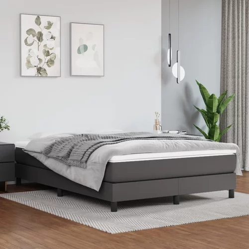  za krevet s oprugama sivi 140x190 cm od umjetne kože