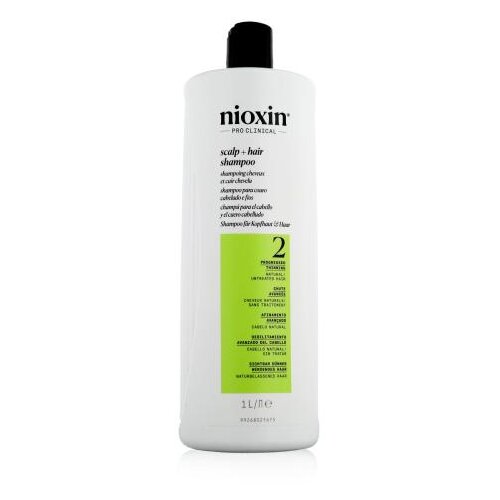 Nioxin System 2 Scalp + Hair Shampoo 1000 ml &amp;scaron;ampon tanki lasje mastni lasje za ženske Slike