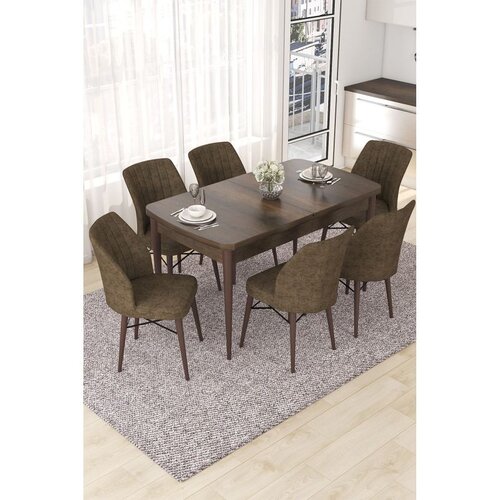 Hanah home Set Trpezarijski sto i 6 stolica Nef, smeđa Cene