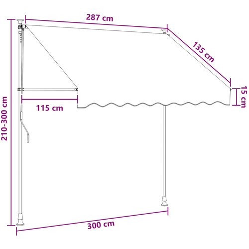  Ručno sklopiva tenda Sivosmeđa 300 cm Slike