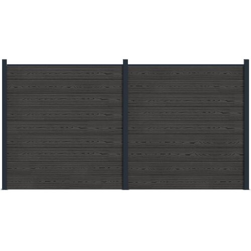 VidaXL Plo&amp;scaron;ča ograje 2 pcs WPC in aluminij Črna, (5000249649) Slike