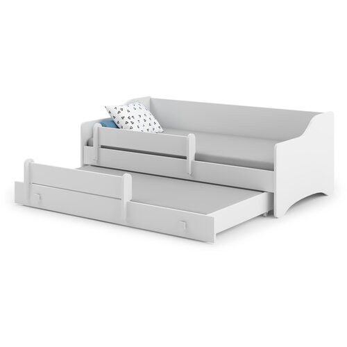 Kobi Furniture Eryk WHITE - zakonska postelja 160x80 z okvirjem, ograjo in dvema vzmetnicama, (20626012) Cene