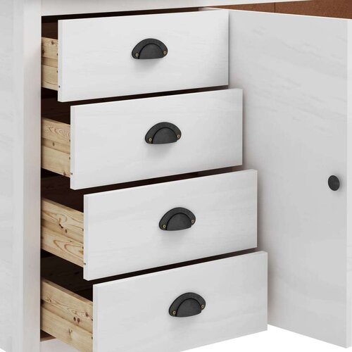VidaXL komoda hill range bijela 130 x 40 x 80 cm od masivne borovine Slike