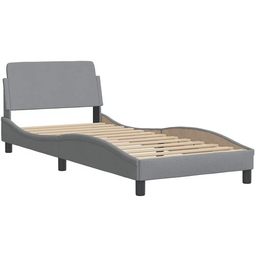  Okvir za krevet bez madraca Hanko svjetlosivi 90x190 cm od tkanine Slike