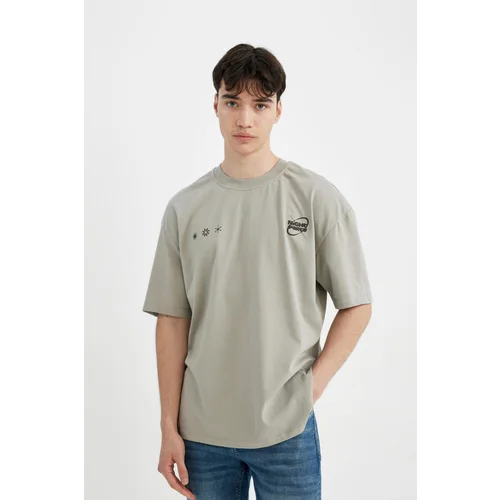 Defacto Oversize Fit Crew Neck Printed Short Sleeve T-Shirt