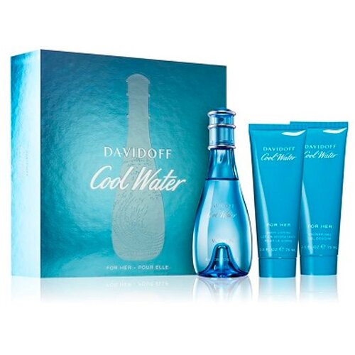 Davidoff Cool Water Woman Eau de Toilette za žene 100 ml + tělov&eacute; ml&eacute;ko 75 ml + sprchov&yacute; gel 75 ml poklon set Cijene