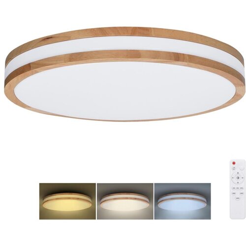 solight WO8007 - LED prigu&scaron;iva svetiljka WOODY LED/48W/230V 3000-6500K prečnik 38 cm + daljinski upravljač Cene