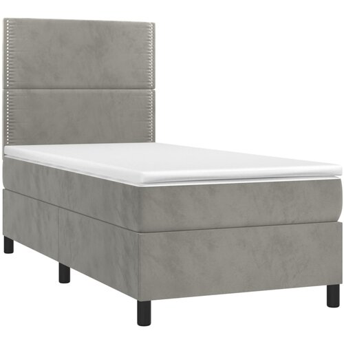 Box spring krevet s madracem svjetlosivi 100x200 cm bar&amp;scaron;unasti Slike