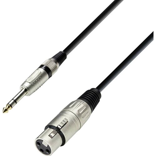 Adam Hall K3BFV0100 XLR priklučni konektor [1x ženski konektor XLR - 1x 6\,3 mm banana mo&amp;scaron;ki konektor] 1.00 m črna, (20429713) Slike