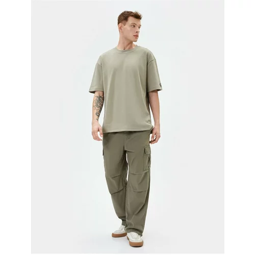 Koton Cargo Parachute Loose Trousers with Elastic Waist Pocket Detail and Stoppers