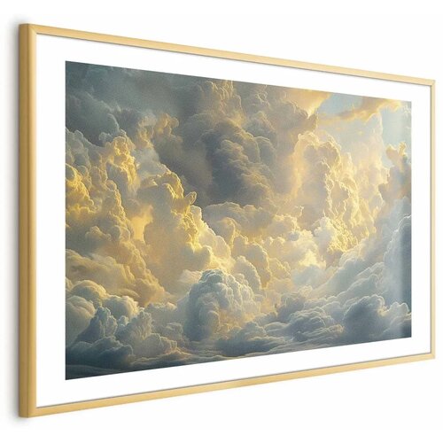  Plakat Last Breath of the Day: Clouds Illuminated by Evening Glow 60x40 Zlatni okvir s margom Cijene