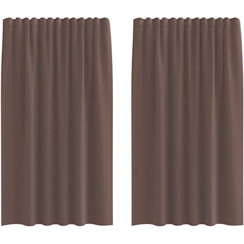 Voile zavjese s džepovima za &amp;scaron;ipke 2 kom smeđe Smeđa 140 x 175 cm Slike