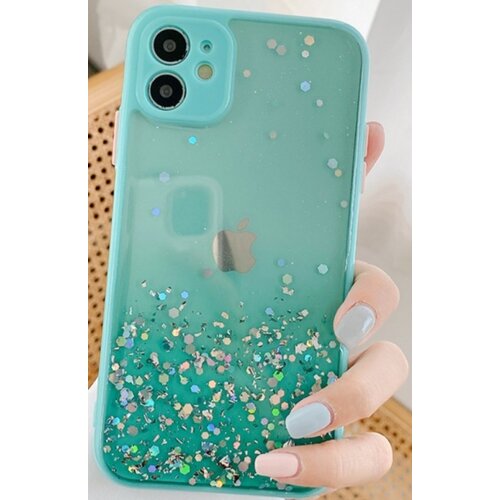 MCTK6-13 mini furtrola 3D sparkling star silicone turquoise (139) Slike