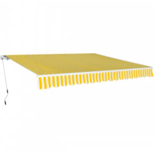 vidaXL ročno zložljiva tenda 600 cm rumeno/bela Cene