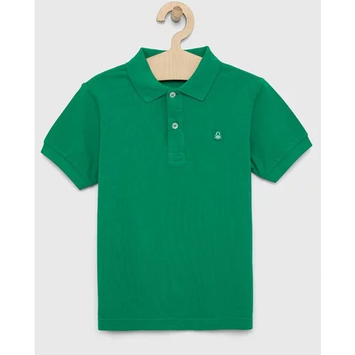 United Colors Of Benetton Pamučna polo majica boja: zelena, jednobojni model