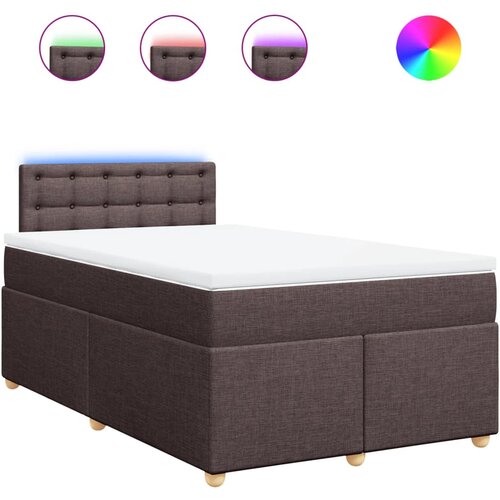 VidaXL Box spring postelja z vzmetnico temno rjav 120x200 cm blago, (21273524) Slike