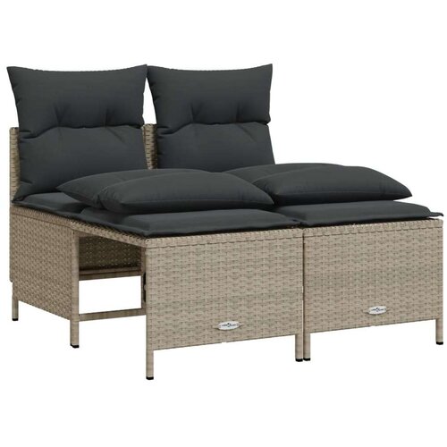 4-dijelni set vrtnih sofa s jastucima svijetlosivi poliratan Slike