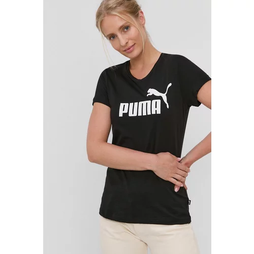 Puma Bombažen t-shirt črna barva