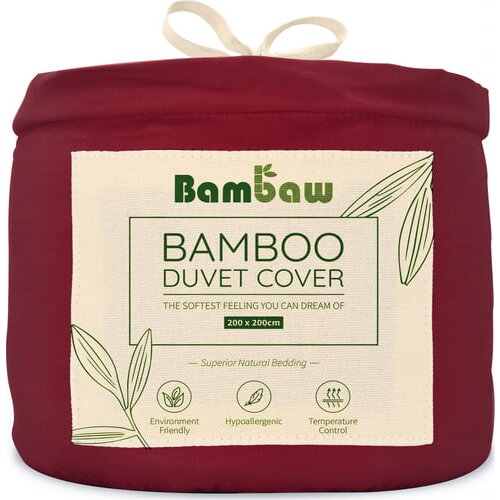 Bambaw prevleka za odejo iz bambusa 200x200 cm - burgundy Cene