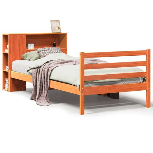 vidaXL Krevet s regalom za knjige bez madraca 75 x 190 cm masivno drvo Cene