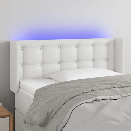  LED uzglavlje bijelo 93x16x78/88 cm od umjetne kože Cijene