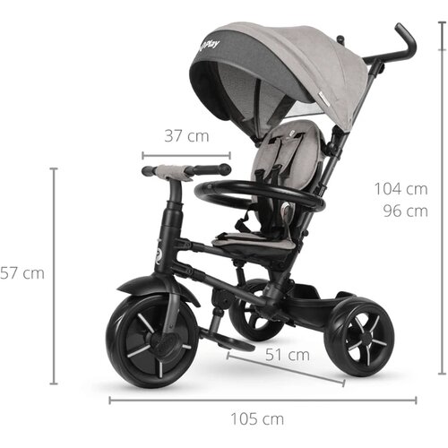 Qplay tricikl za decu Rito Star Grey, 10m+ Slike
