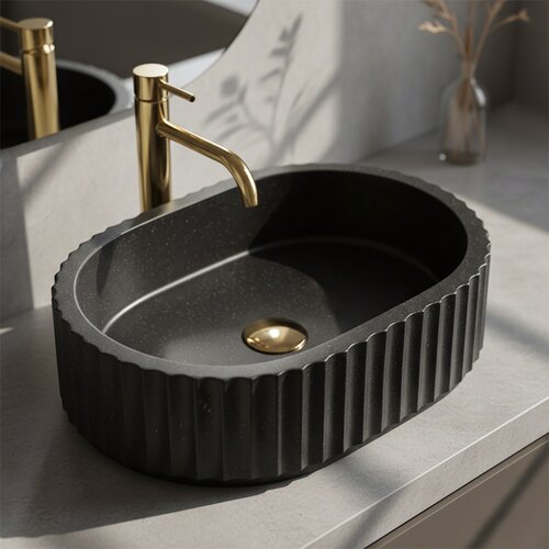 REA Bath Umivalnik na podstavku Margaret Black Slike