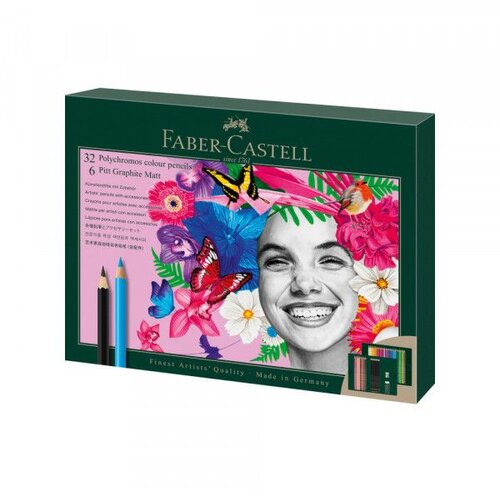 Faber-Castell Barvice Polychromos & Pitt, 38 kosov + radirka in svinčniki Cene